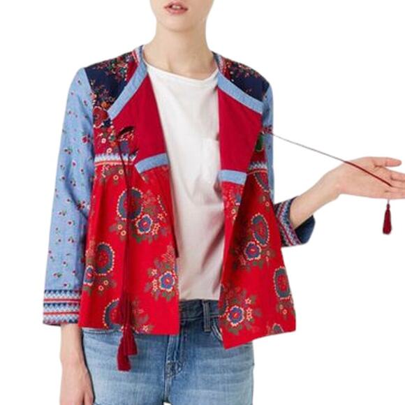 ULLA JOHNSON Vashti Patchwork Jacket 2 - Picture 4 of 12